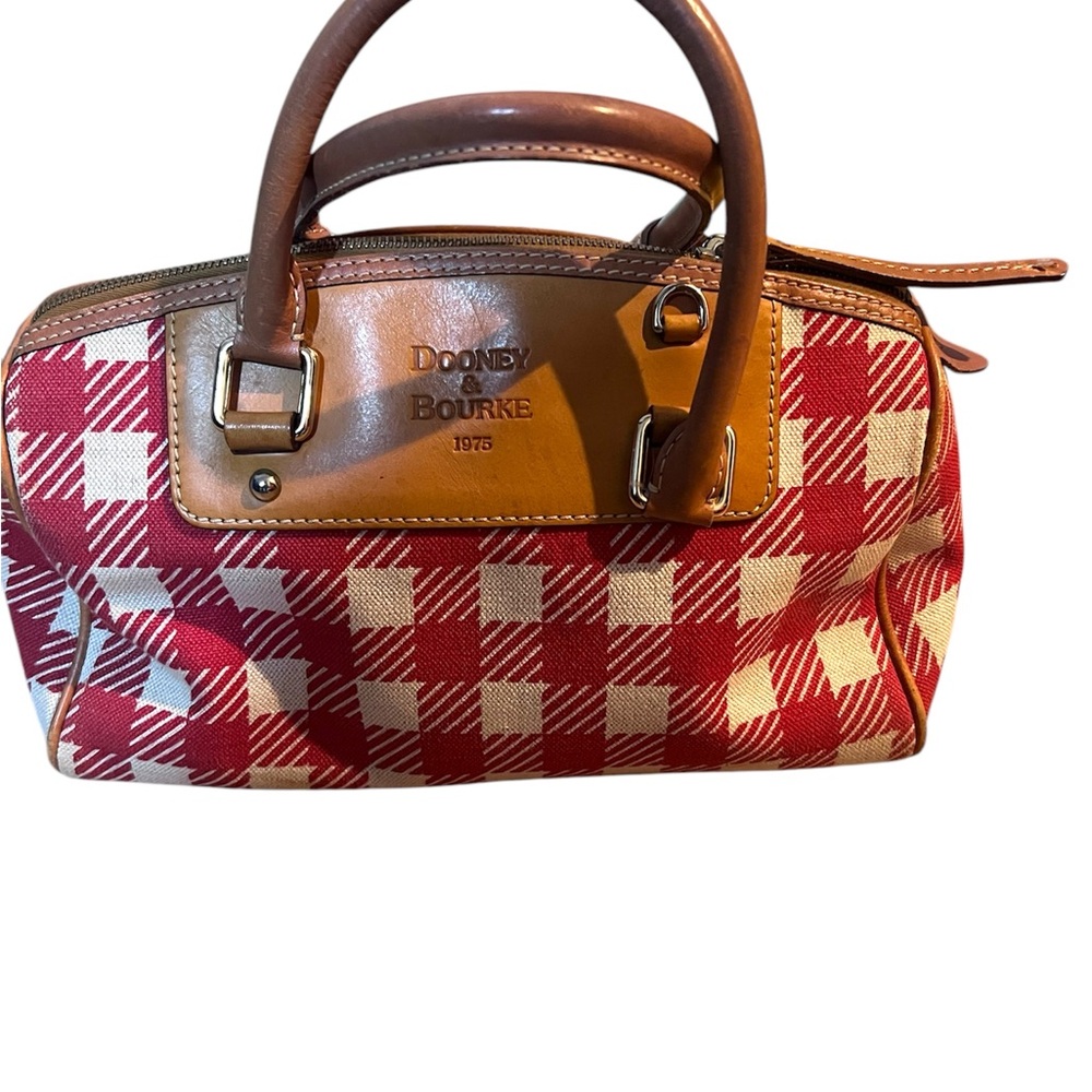 Dooney & Bourke Red and Brown Checkered Women's Bag